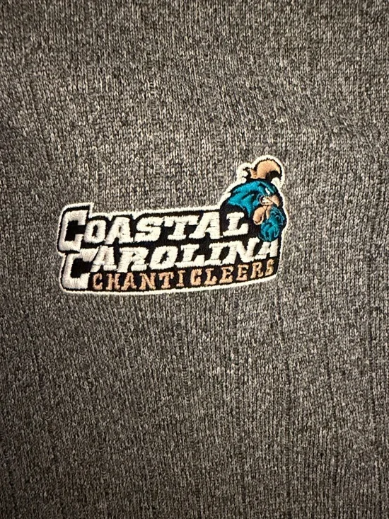 FootJoy Men's Gray Heather Quarter-Zip Pullover Coastal Carolina Challengers - Picture 3 of 4